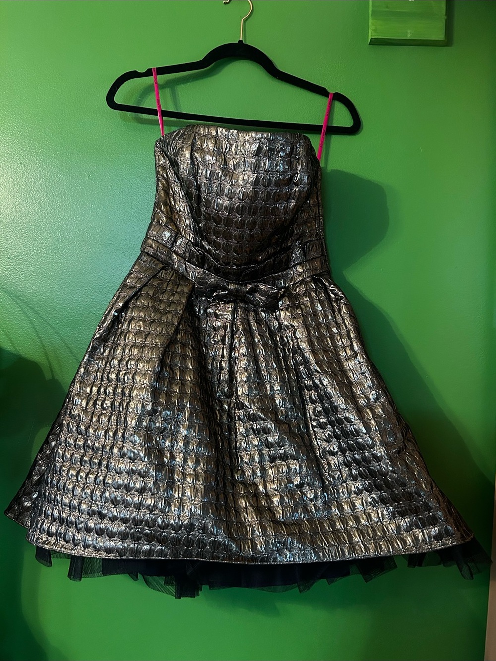 Betsey Johnson Metallic Brocade Strapless Party Dress | Size 8